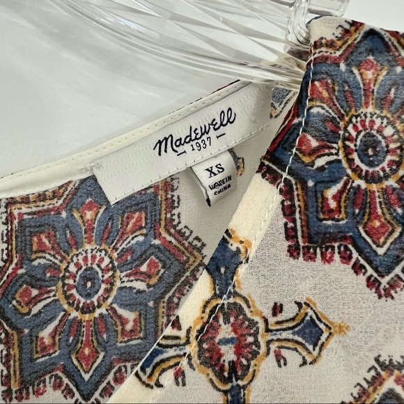 Madewell Shirred Maxi Dress Medallion Stamp XS - Picture 8 of 9